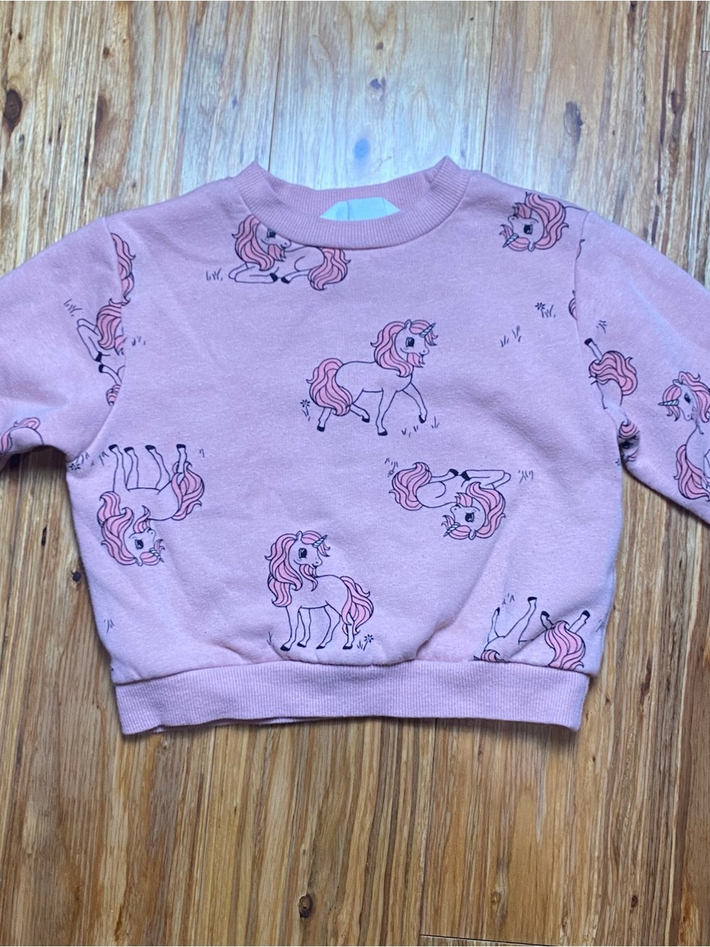 H&M Pink Unicorn Pattern Sweatshirt